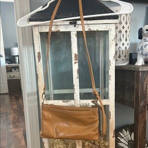 Hobo Tan Leather Crossbody Bag